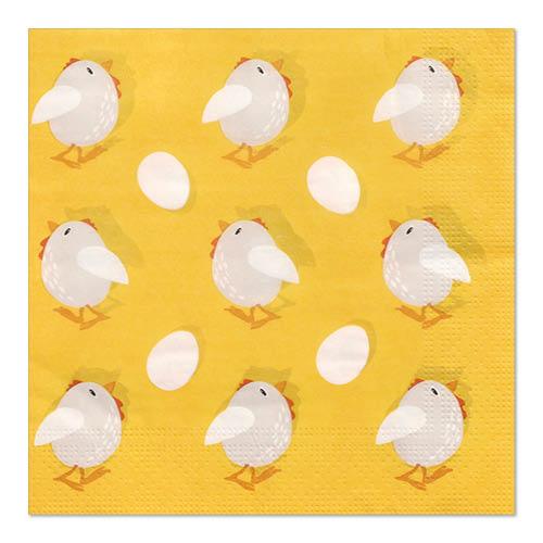 21600 Servietten, 3-lagig 1/4-Falz 33 cm x 33 cm ! "Kycklingar"