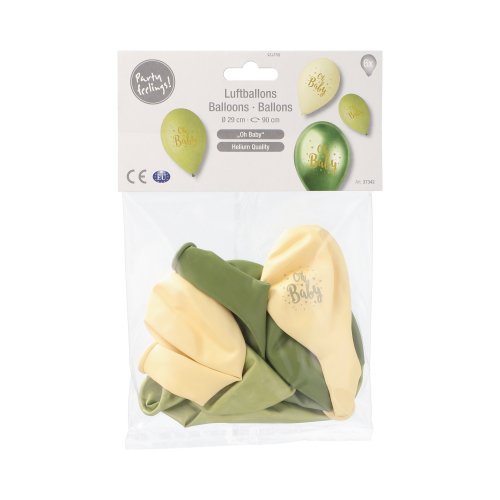 6 Luftballons Ø 29 cm grün "Oh Baby" 20160 Luftballons Ø 29 cm grün "Oh Baby"