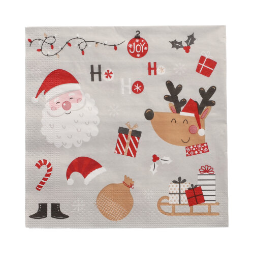 20 Servietten, 3-lagig 1/4-Falz 33 cm x 33 cm "Vive Noel" 21600 Servietten, 3-lagig 1/4-Falz 33 cm x 33 cm "Vive Noel"