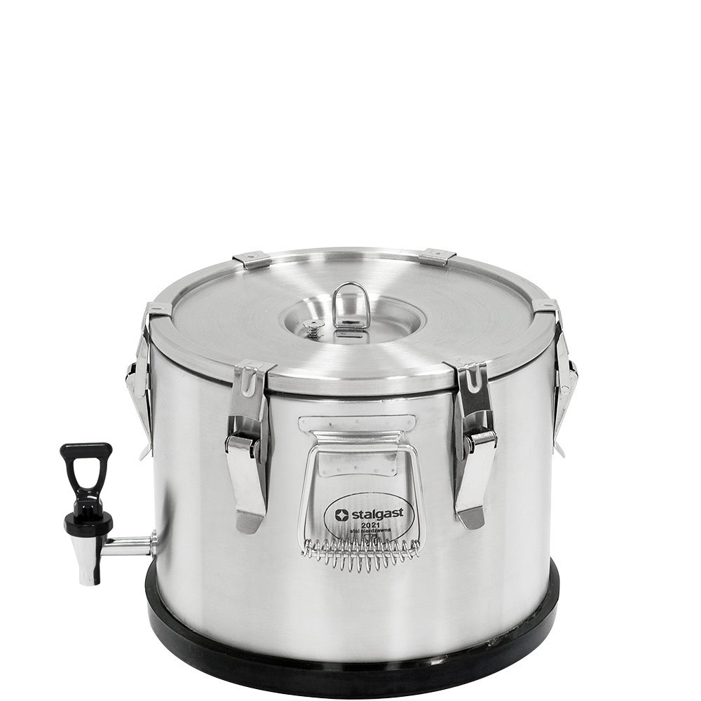 Thermobehälter aus rostfreiem Edelstahl, 15 Liter, mit Ablasshahn Thermobehälter aus rostfreiem Edelstahl, 15 Liter, mit Ablasshahn