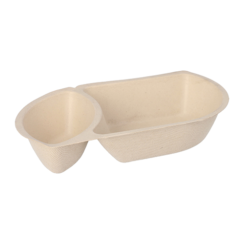 12000 Snacktrays Zuckerrohr 2-geteilt 3,6 cm x 11 cm x 19,4 cm natur