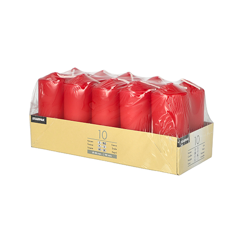 3960 Stumpenkerzen Ø 40 mm · 90 mm rot