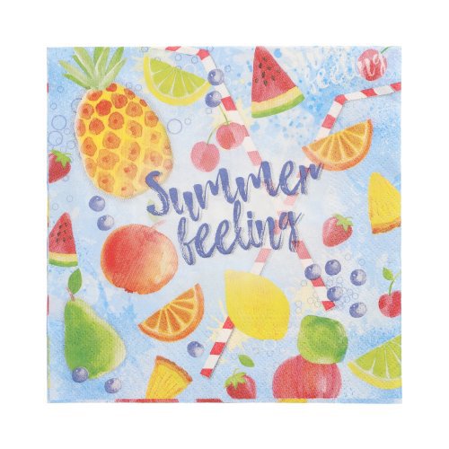 20 Servietten, 3-lagig 1/4-Falz 33 cm x 33 cm "Summerfeelings" 22800 Servietten, 3-lagig 1/4-Falz 33 cm x 33 cm "Summerfeelings"