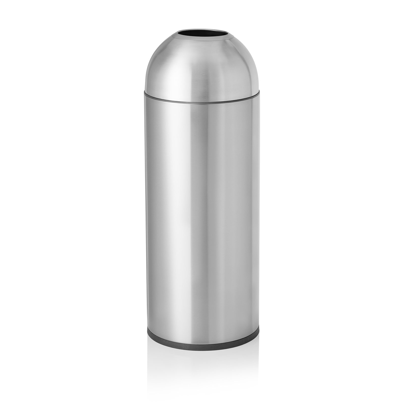 Abfalleimer, Ø 30 cm, Höhe 81 cm, Silber, Chromnickelstahl/Kunststoff