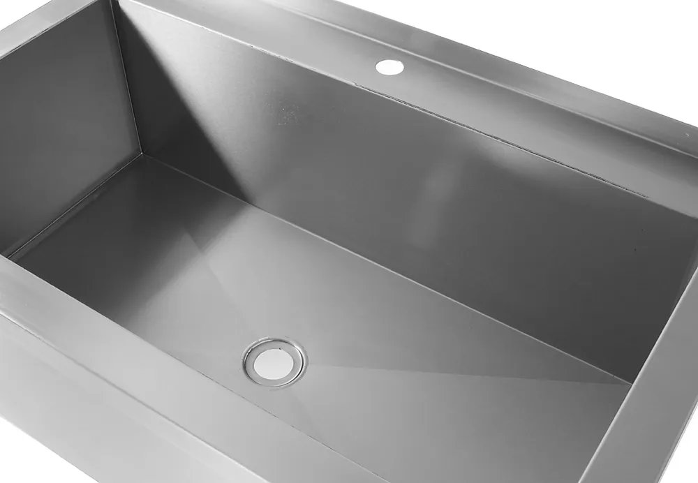 Tisch mit Einzel-Waschwanne – geschweißt, Profi Line, 1000x600x(H)850mm