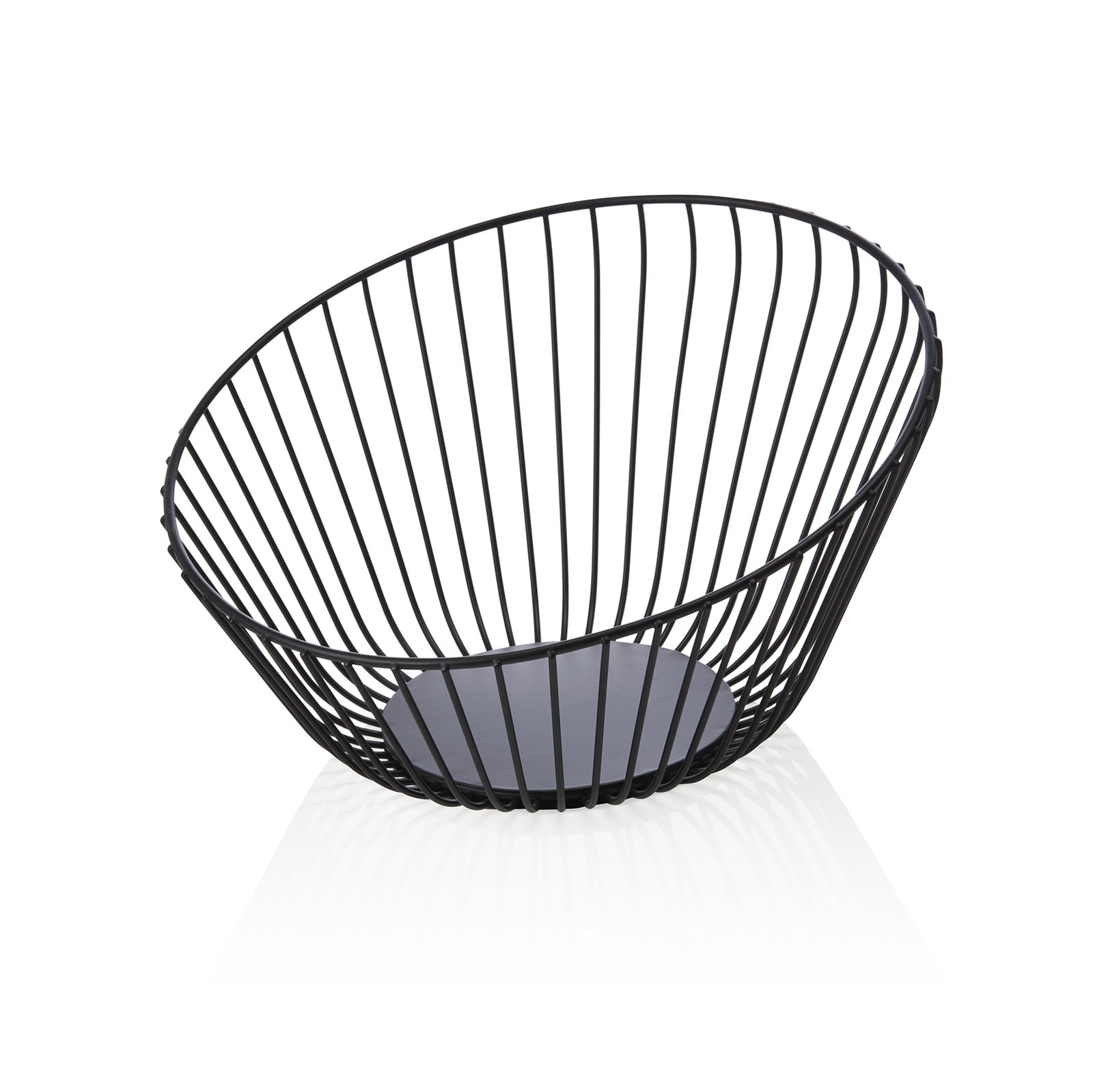 Buffetkorb, Ø 25 cm, Höhe 14 cm, schwarz pulverbeschichtet, Metall