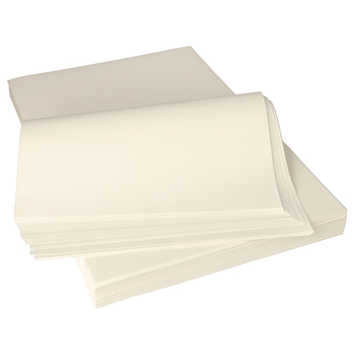 40 Pergament-Ersatz, 1/8 Bogen "pure" 37,5 cm x 25 cm weiss à 12,5 kg, fettdicht