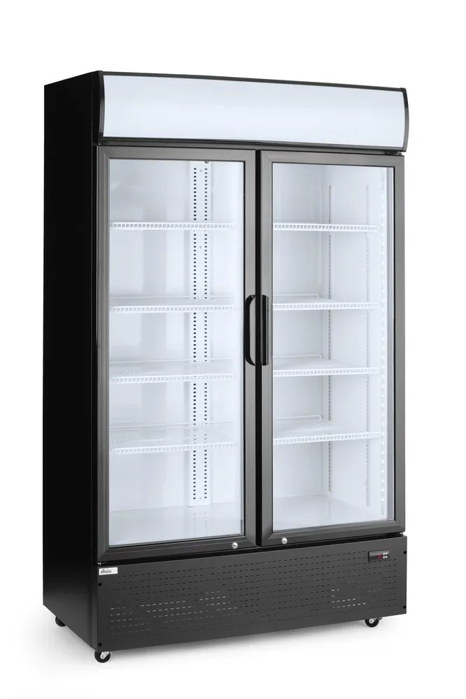 Rückwandkühlschrank mit hinterleuchteter Blende, zweitürig, Arktic, 512L, Schwarz, 220-240V/510W, 1120x585x(H)1900mm