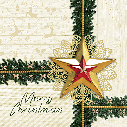 14000 Servietten, 3-lagig 1/4-Falz 40 cm x 40 cm "Golden Star"