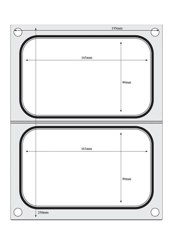 Matrize für Versiegelungsmaschine, zwei Behälter (178x113 mm)
