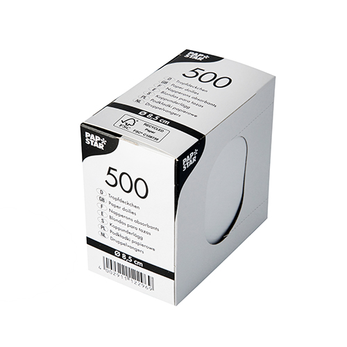 720000 Tropfdeckchen rund Ø 8,5 cm weiss