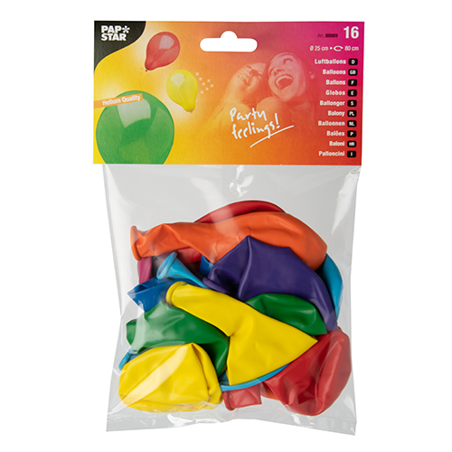 16 Luftballons Ø 25 cm farbig sortiert 22400 Luftballons Ø 25 cm farbig sortiert