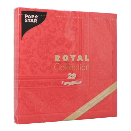 20 Servietten "ROYAL Collection" 1/4-Falz 40 cm x 40 cm rot "Ornaments" 12000 Servietten "ROYAL Collection" 1/4-Falz 40 cm x 40 cm rot "Ornaments"