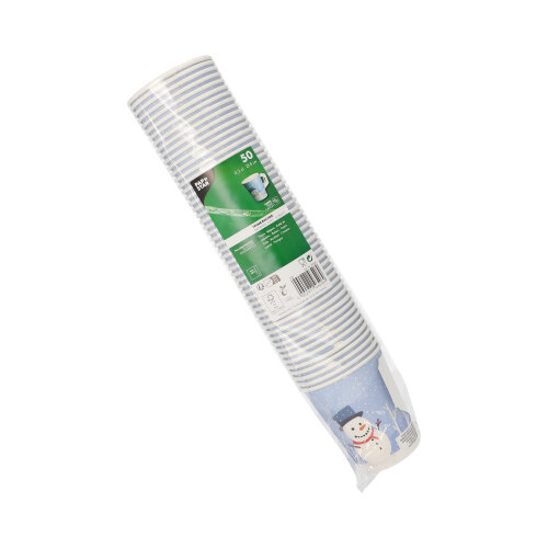 18000 Trinkbecher mit Henkel, Pappe 0,2 l Ø 8 cm · 9,3 cm "Snowman"