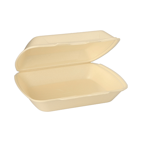 1600 Menüboxen mit Klappdeckel, XPS ungeteilt 7,5 cm x 24,3 cm x 20,8 cm creme