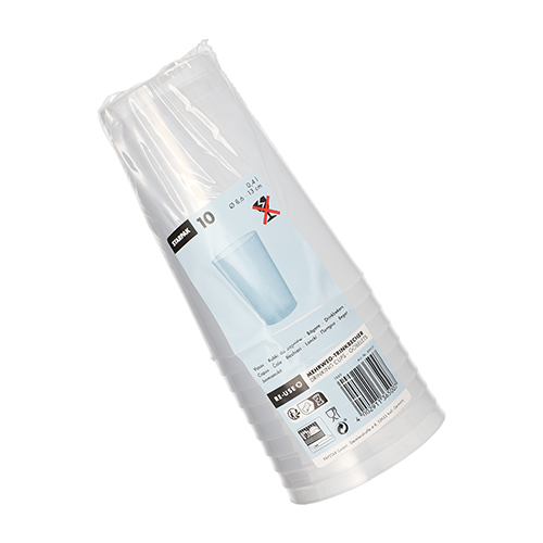 10 Mehrweg-Trinkbecher PP 0,4 l Ø 8,6 cm · 13 cm transluzent unzerbrechlich 6000 Mehrweg-Trinkbecher PP 0,4 l Ø 8,6 cm · 13 cm transluzent unzerbrechlich