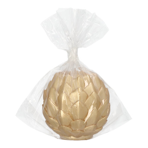 6 Kugelkerze Ø 10 cm gold "Pine Cone" 504 Kugelkerze Ø 10 cm gold "Pine Cone"