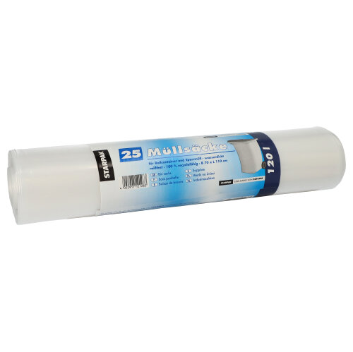6250 Müllsäcke, LDPE 120 l 110 cm x 70 cm transparent