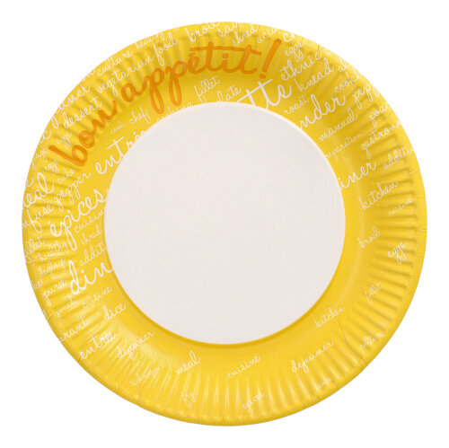12000 Teller, Pappe rund Ø 23 cm gelb "Table Pleasures"
