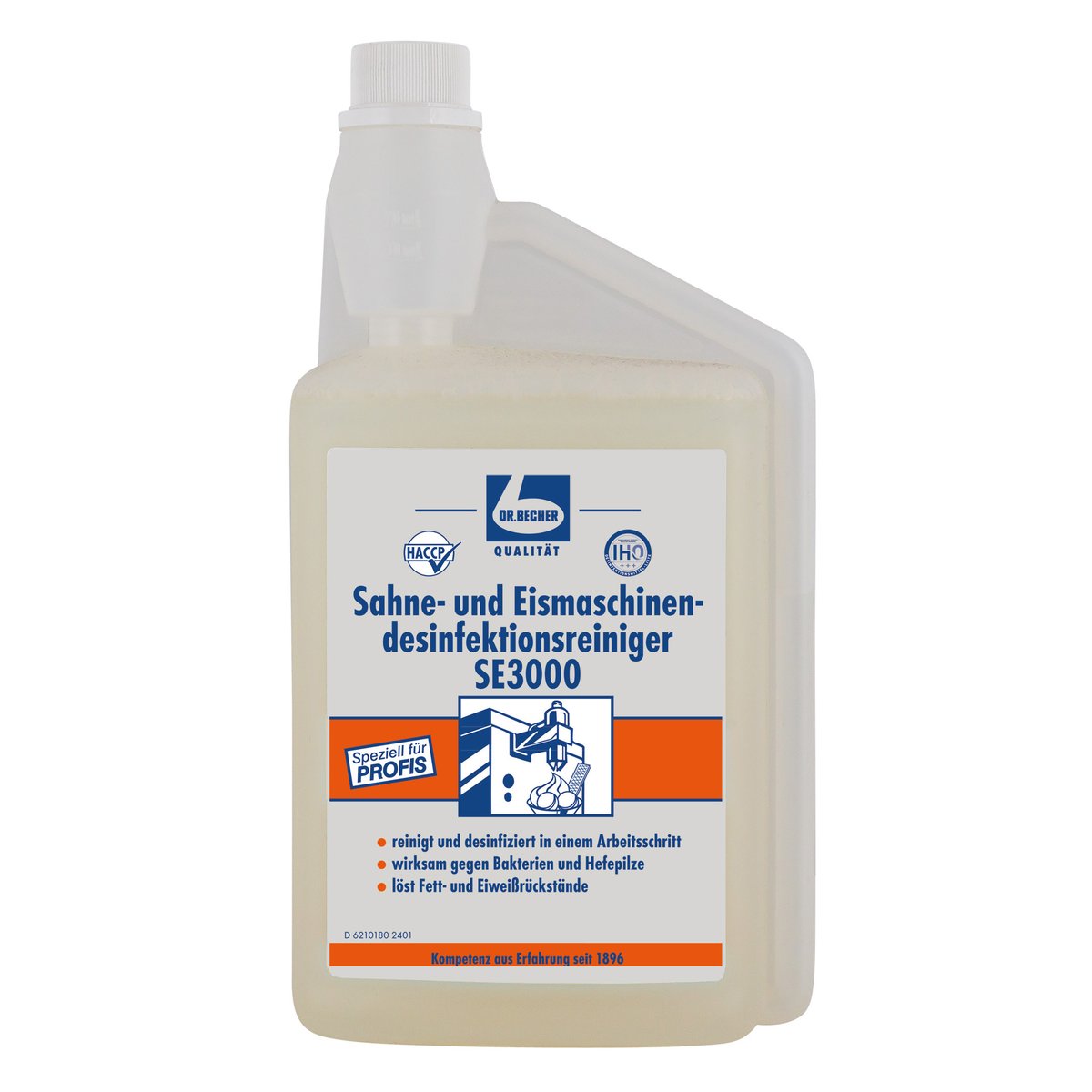 1 "Dr. Becher" Sahne-und Eismaschinendesinfektionsreiniger 1 l SE3000 mit Dosierkopf 192 "Dr. Becher" Sahne-und Eismaschinendesinfektionsreiniger 1 l SE3000 mit Dosierkopf