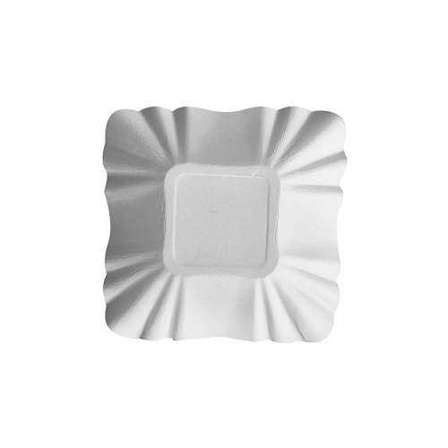 80000 Schalen, Pappe "pure" eckig 9 cm x 9 cm x 3 cm weiss