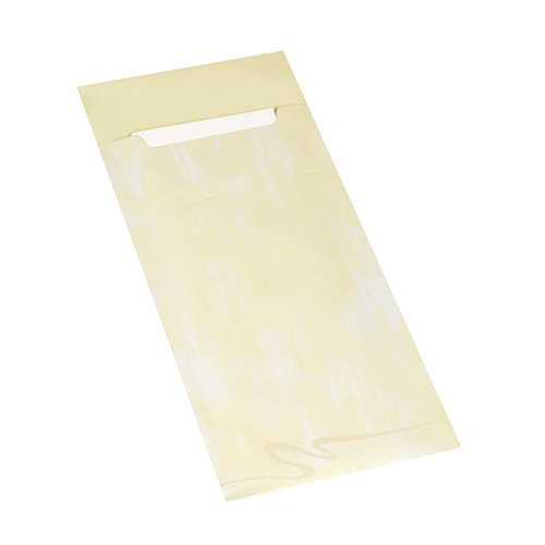 15600 Bestecktaschen 20 cm x 8,5 cm creme inkl. weißer Serviette 33 x 33 cm 2-lag.