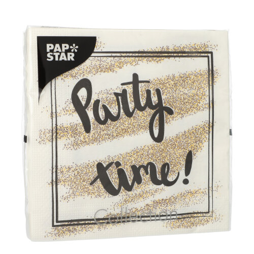 21600 Servietten, 3-lagig 1/4-Falz 33 cm x 33 cm "Party Time"