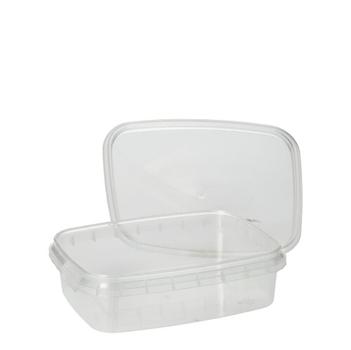 11000 Feinkostbecher, PP eckig 150 ml 2,9 cm x 8,6 cm x 10,9 cm transparent mit Originalitätsverschluss