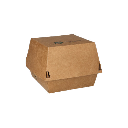 4800 Burgerboxen, Pappe 7,8 cm x 9 cm x 9 cm braun "100% Fair"