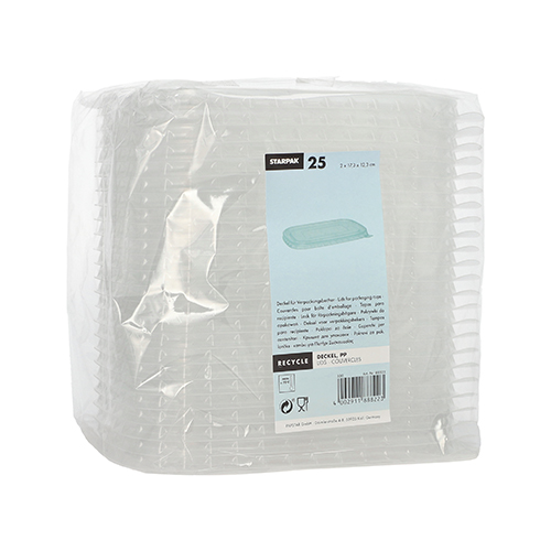25 Deckel für Verpackungsbecher, PP rechteckig 1 cm x 17,3 cm x 12,3 cm transparent 3600 Deckel für Verpackungsbecher, PP rechteckig 1 cm x 17,3 cm x 12,3 cm transparent