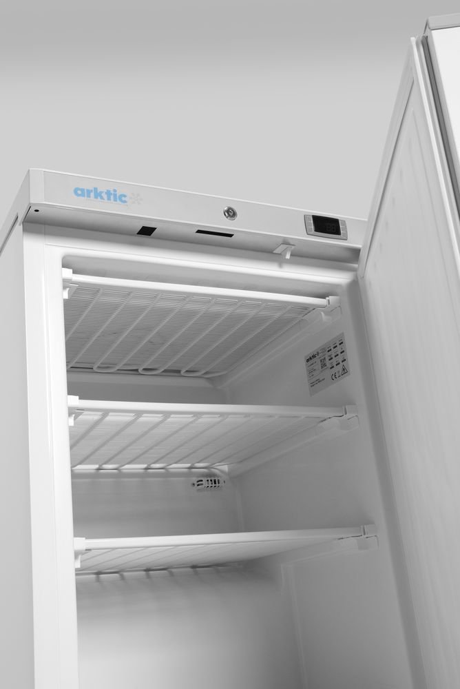 Gefrierschrank in weiß lackiertem Stahlgehäuse, Arktic, Budget Line, Weiß, 220-240V/111W, 589x655x(H)838mm Gefrierschrank in weiß lackiertem Stahlgehäuse, Arktic, Budget Line, Weiß, 220-240V/111W, 589x655x(H)838mm