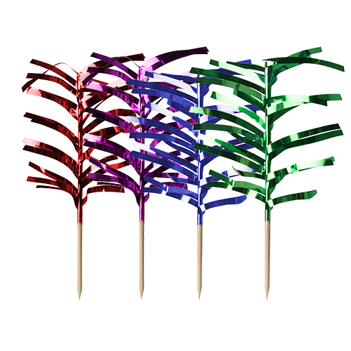 86400 Deko-Picker 12 cm farbig sortiert "Palmblätter"