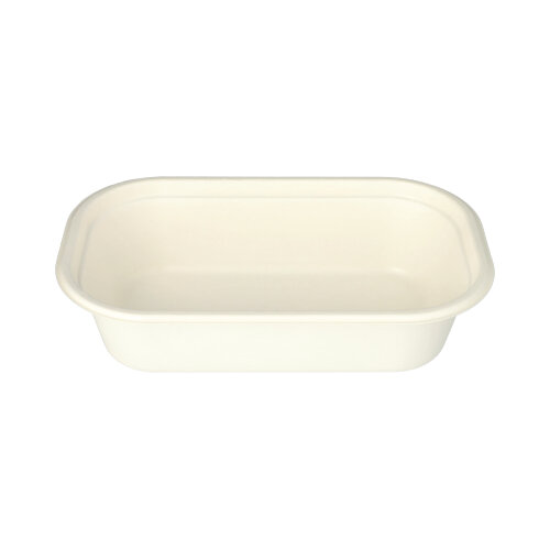 3600 Gastronorm-Behälter GN 1/4 Zuckerrohr, PLA beschichtet eckig 1,8 l 6,5 cm x 26,5 cm x 16,2 cm weiss