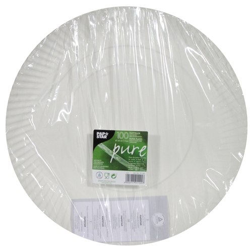 100 Teller, Pappe "pure" rund Ø 34 cm · 3 cm weiss 4800 Teller, Pappe "pure" rund Ø 34 cm · 3 cm weiss