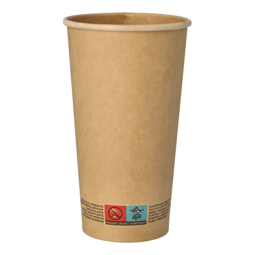 7000 Trinkbecher, Pappe 0,5 l Ø 9 cm · 15 cm braun
