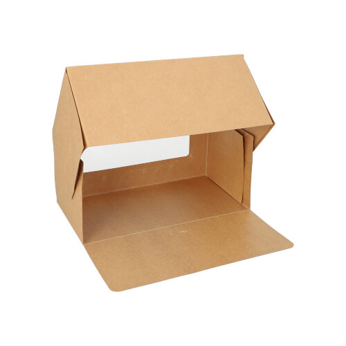 4000 Tortenkartons mit Deckel eckig 10 cm x 22 cm x 12 cm mit Sichtfenster aus PLA