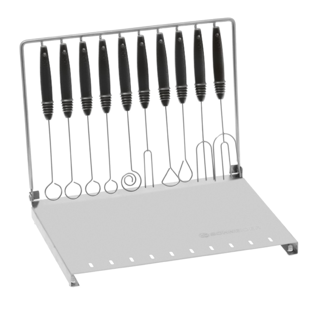 Pralinentunkgabel-Set groß, 10-teilig + Ständer