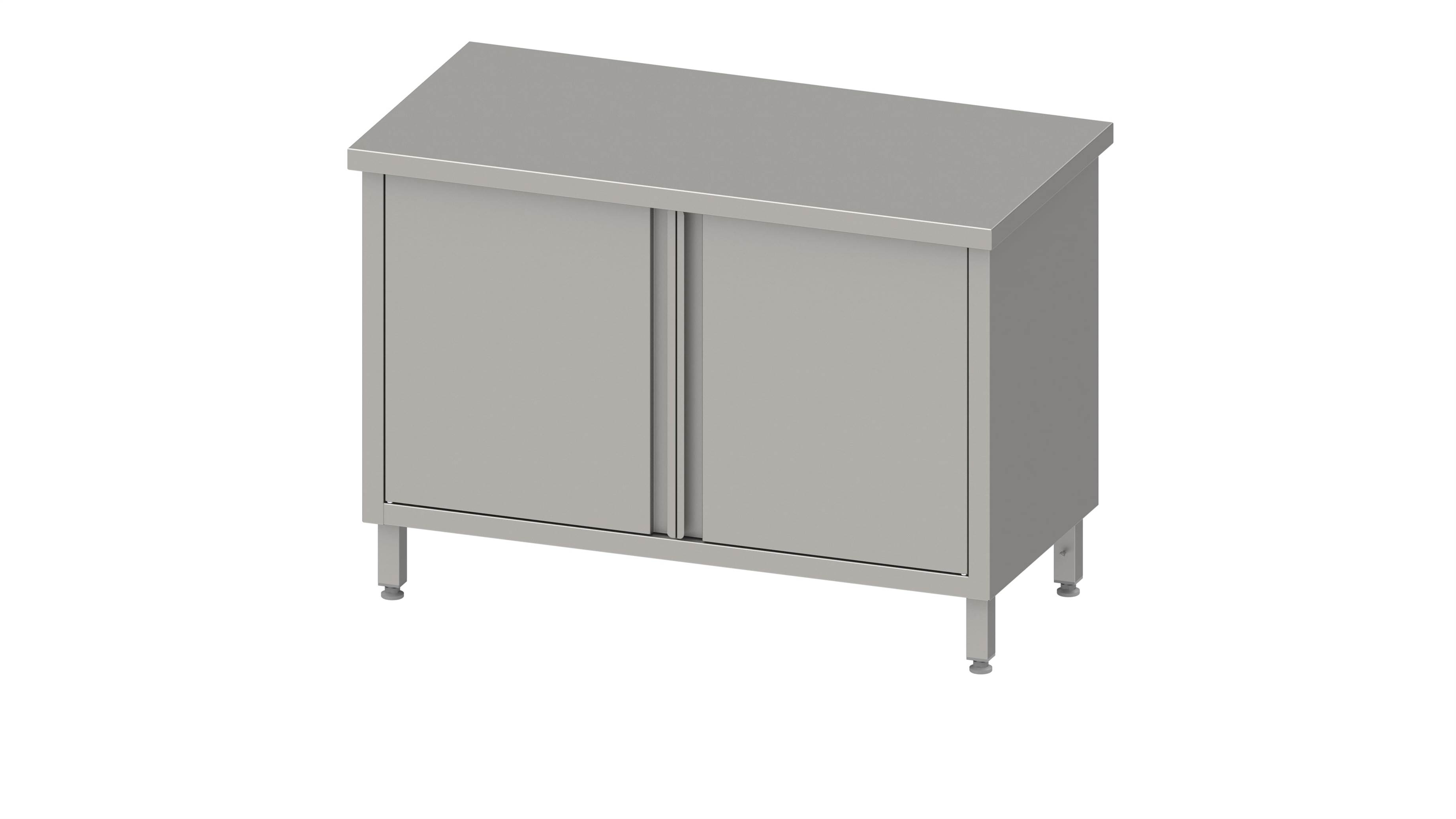 Arbeitsschrank mit Flügeltüren, 1300x600x850 mm, ohne Aufkantung, verschweißt