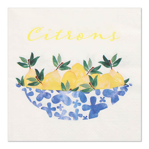 20 Servietten, 3-lagig 1/4-Falz 33 cm x 33 cm "Citrons" 22800 Servietten, 3-lagig 1/4-Falz 33 cm x 33 cm "Citrons"