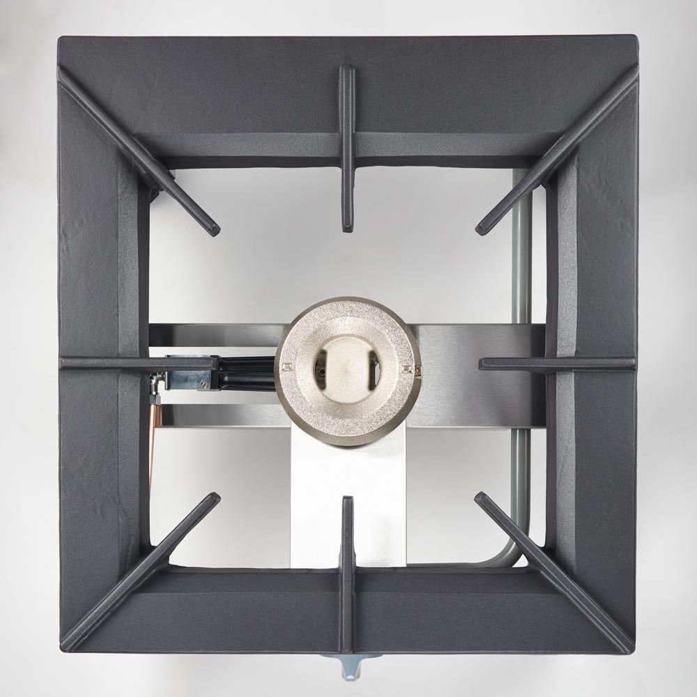 Edelstahl Gas-Hockerkocher Top Power mit einem Brenner, 11kW, G30, 567x607x394 mm