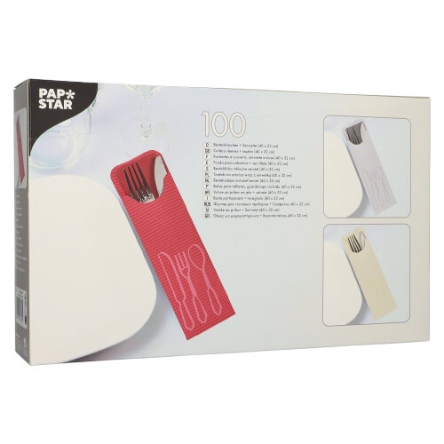 12000 Bestecktaschen 23,5 cm x 7,3 cm anthrazit inklusive farbiger Bistro Serviette