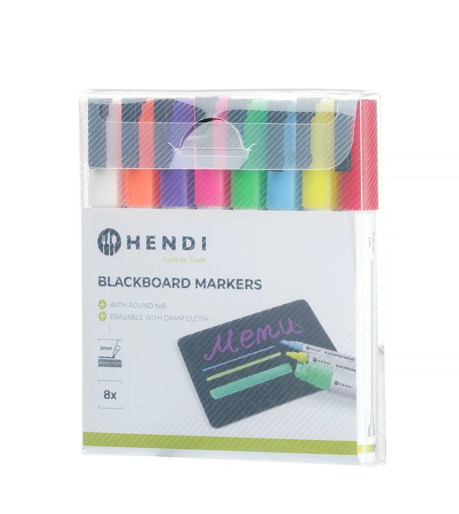 Kreidemarker 3 mm, Marker 1x weiß, 1x rot, 1x blau, 1x grün, 1x gelb, 1x violett, 1x orange und 1x pink