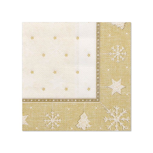 29400 Servietten "ROYAL Collection" 1/4-Falz 25 cm x 25 cm gold "X-Mas"