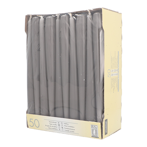 50 Leuchterkerzen Ø 2,2 cm · 25 cm grau 7200 Leuchterkerzen Ø 2,2 cm · 25 cm grau