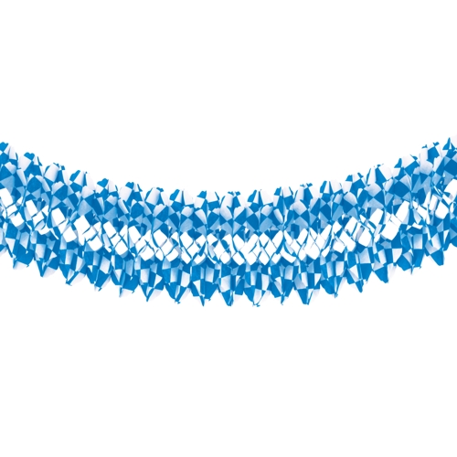 400 Großraumgirlande, Papier Ø 25 cm · 10 m "Bayrisch Blau" schwer entflammbar