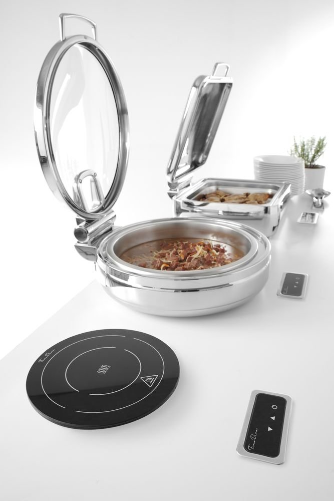 Induktionsheizplatte 800 W, Fine Dine, Schwarz, 230V/800W, ⌀245x(H)80mm