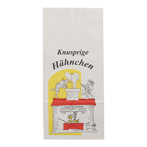 18000 Hähnchenbeutel, Papier mit Alu-Einlage 28 cm x 13 cm x 8 cm "Max & Moritz" 1/1