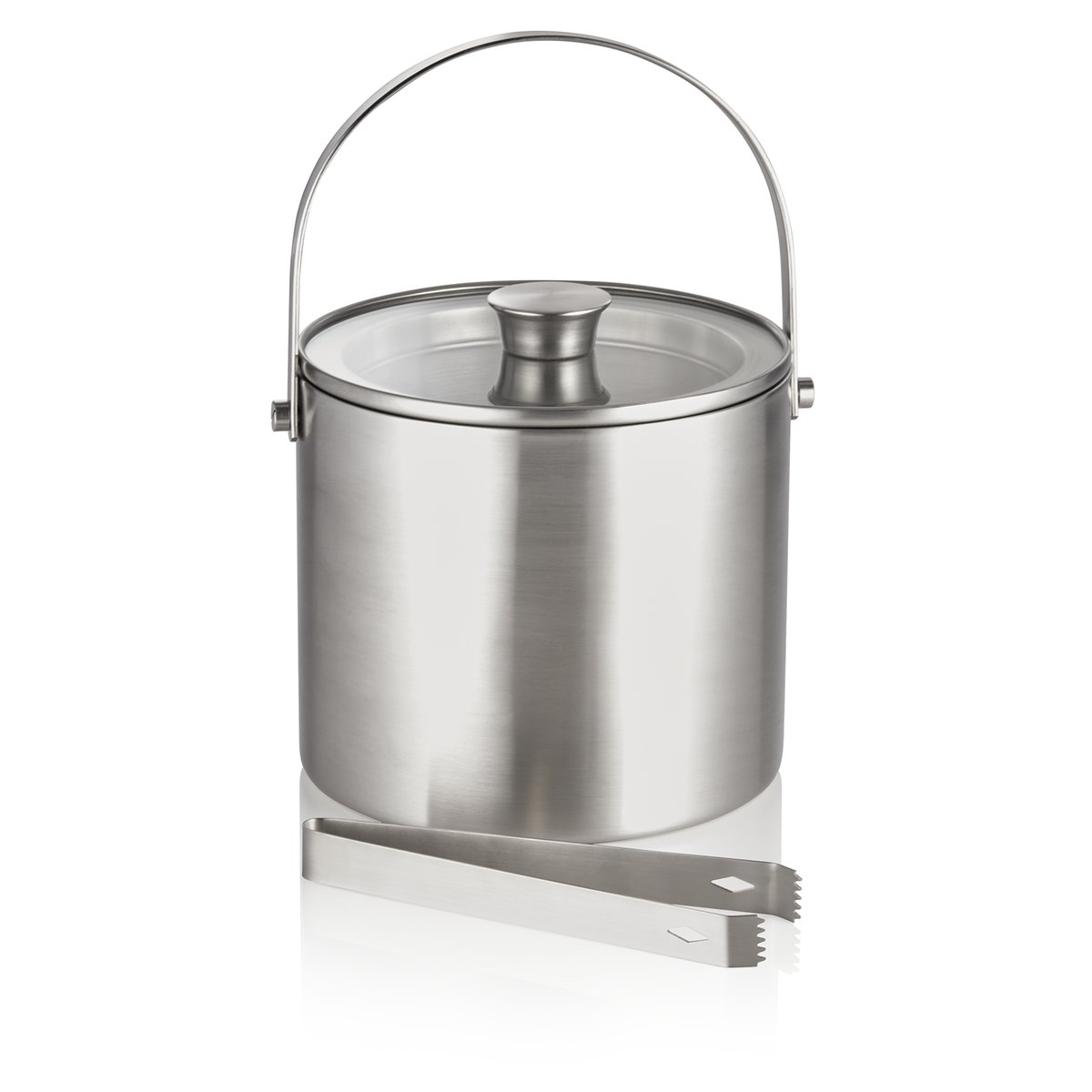 Eiseimer, mit Zange, Ø 18,5 cm, Höhe 20,5 cm, 3 ltr., mit Glasdeckel, Glas