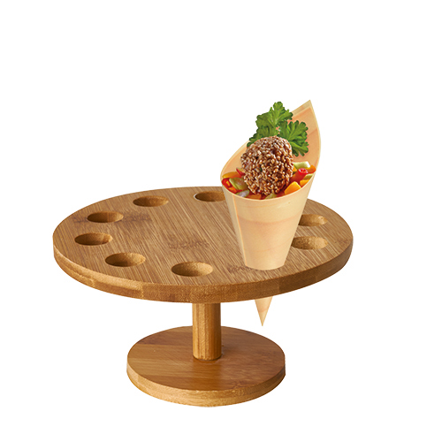 210 Tray, Bambus "pure" rund Ø 18 cm · 9 cm für 10 Spitztüten