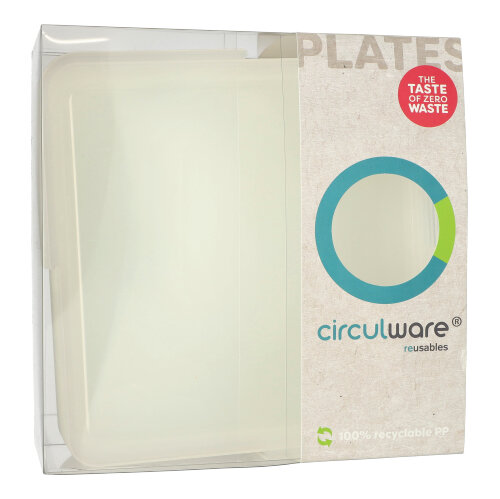 Circulware by Haval Deckel für Mehrweg-Schalen Mix & Match eckig 2,5 cm x 23,4 cm x 23,4 cm transparent